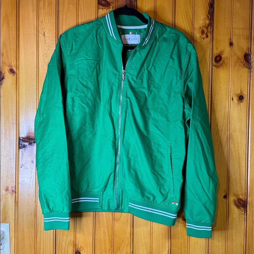 Denim & Flower Green Bomber Jacket - Picture 1 of 6